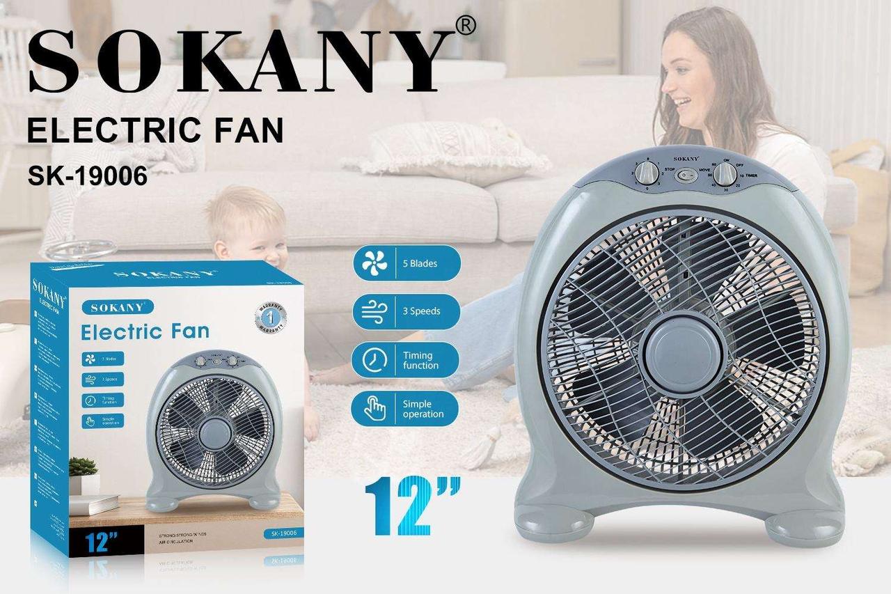 Електричний настільний вентилятор Sokany Electric Fan 5 лопатей 3 швидкості вентилятор настільний SK19006_SK19006_Milantium_2