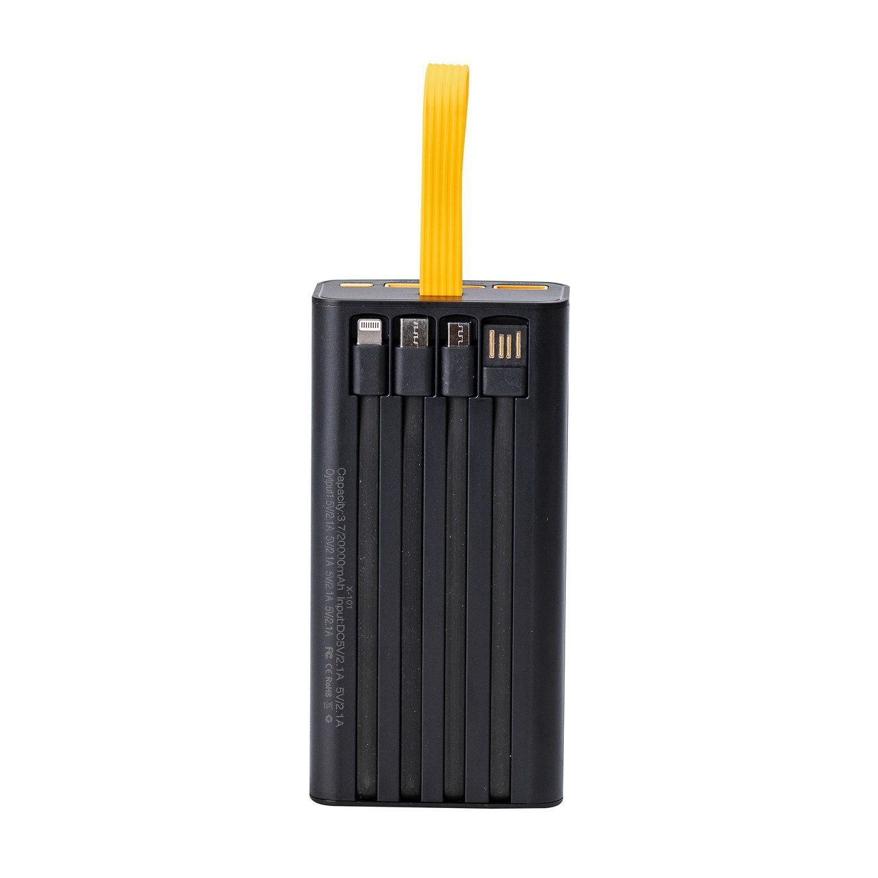 Повербанк SmartX Fast Charge Power Bank 20000mAh зовнішній акумулятор 4 вбудованих кабелі X-101_X101_Milantium_2