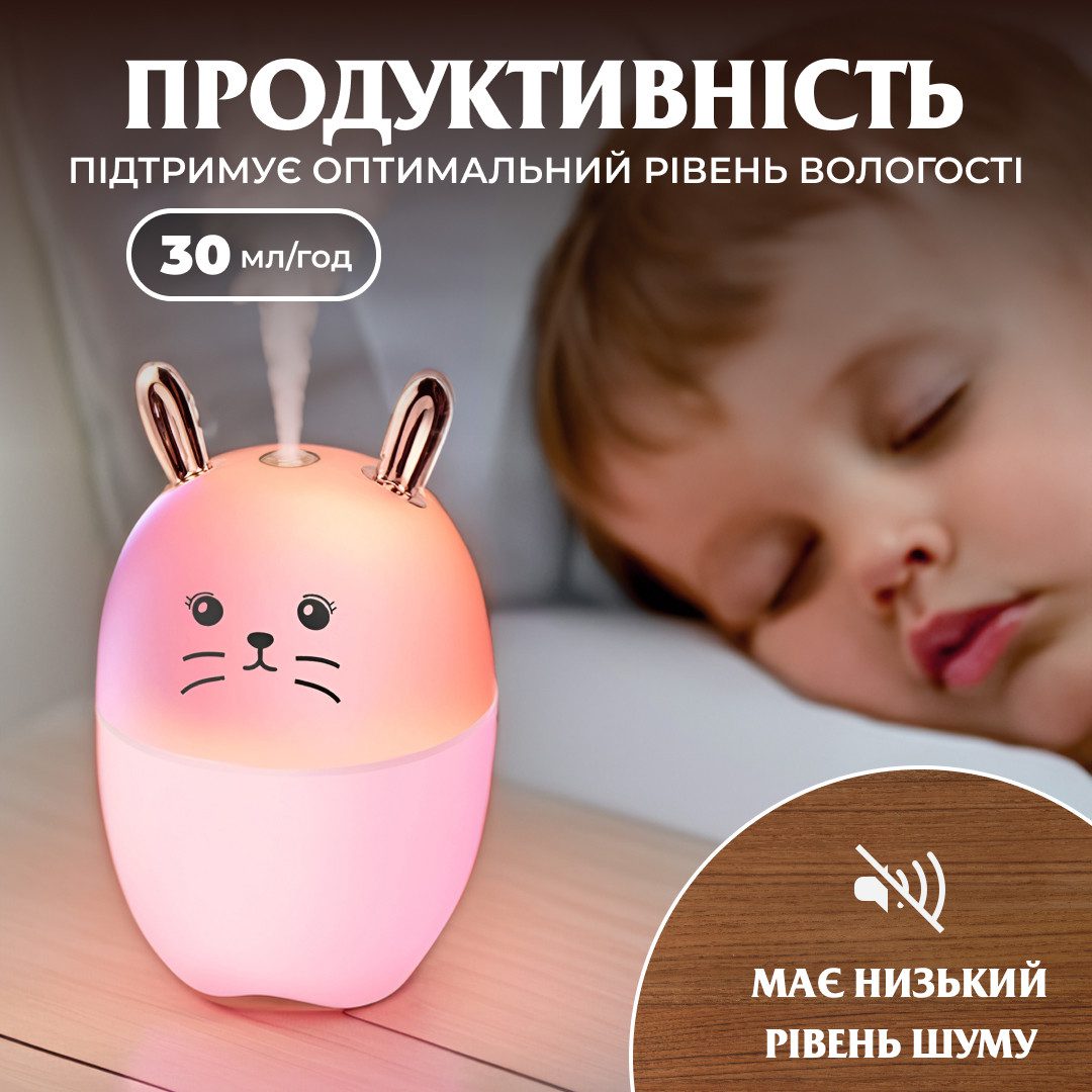 Зволожувач повітря MengChong H2O Humidifier міні зволожувач повітря Рожевий_HPBH17200P_Milantium_4
