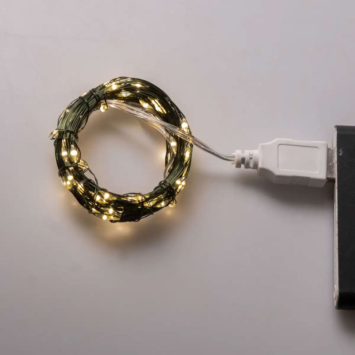 Гірлянда роса 10 метрів USB на 100 led світлодіодів крапля на зеленому дроті USB100L10MGY_USB100L10MGY_Milantium_7