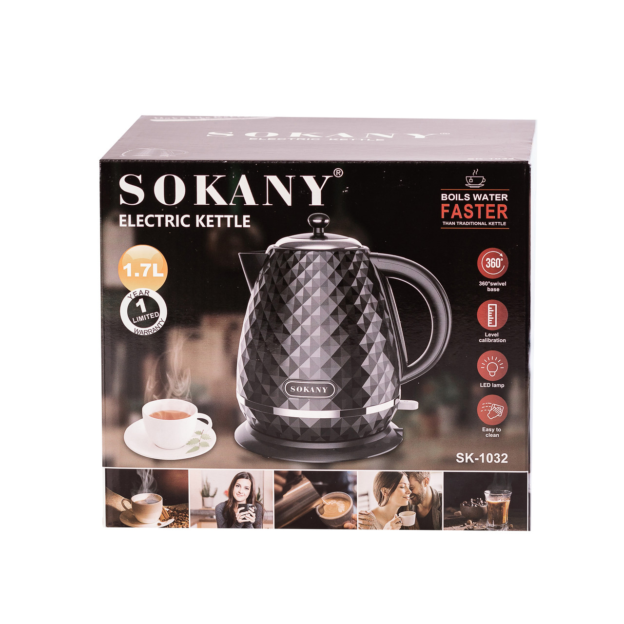 Чайник електричний Sokany SK-1032 1.7 літра 2200 Вт Чорний_SK1032B_Milantium_7
