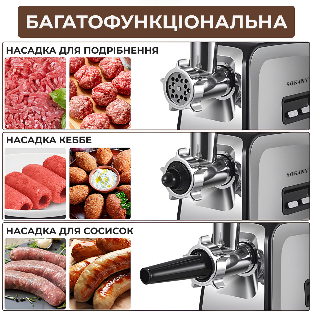 Електром'ясорубка Sokany SK090 професійна 3500 Вт_SK090_Milantium_4