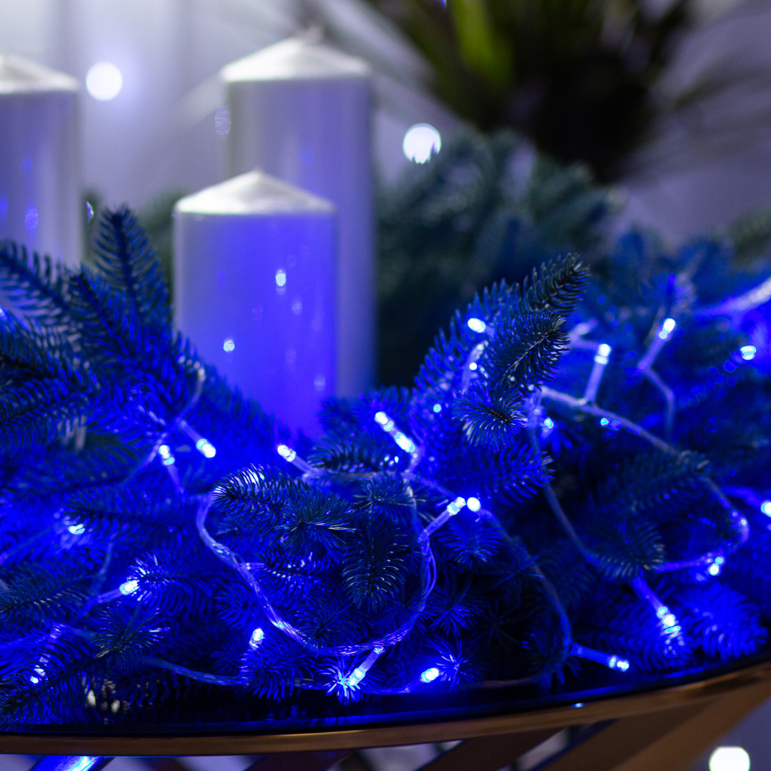 Гірлянда нитка світлодіодна GarlandoPro 190 LED лампочок 18м 8 режимів лед гірлянда Синій W400LEDBL_W400LEDBL_Milantium_2