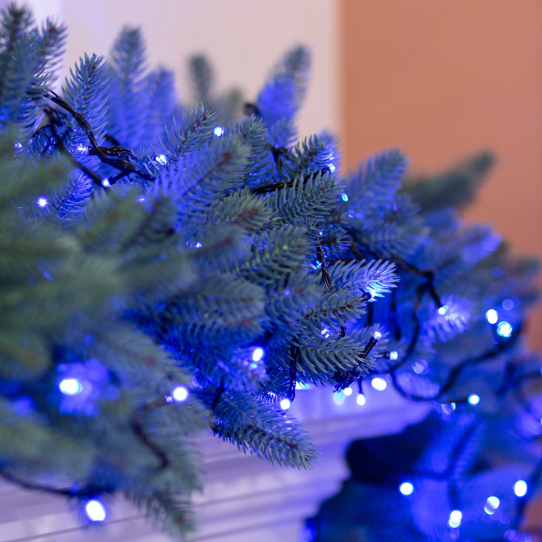 Гірлянда нитка 22 м на 218 LED лампочок світлодіодна чорний провід 8 режимів работи Синій M500LEDBL_M500LEDBL_Milantium_2