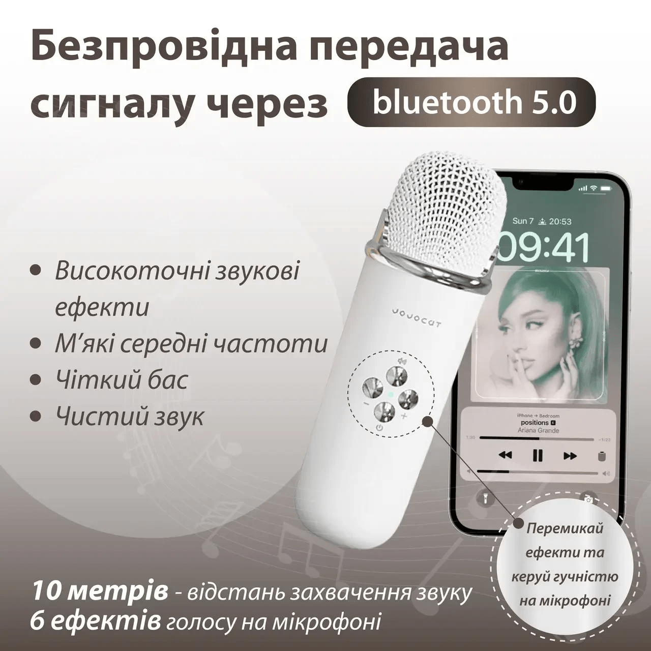 Колонка портативна з мікрофоном C-20 BT/TF/USB/FM 5 Вт Білий C20W_C20W_Milantium_3