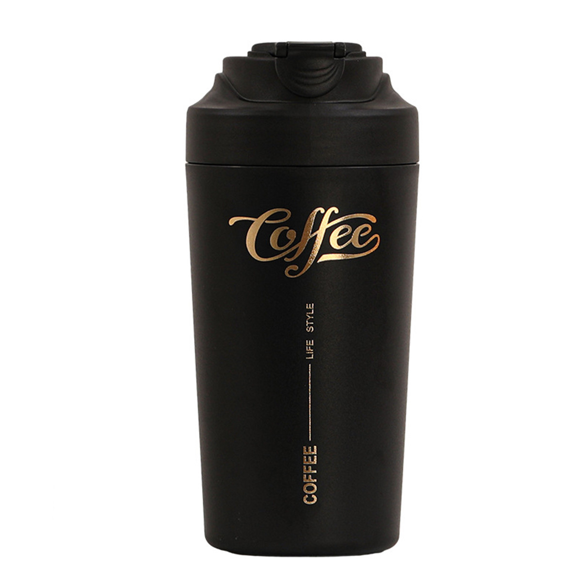 Термочашка Coffee з ремінцем 480 мл чорна HP-14-14B – купити в Україні недорого