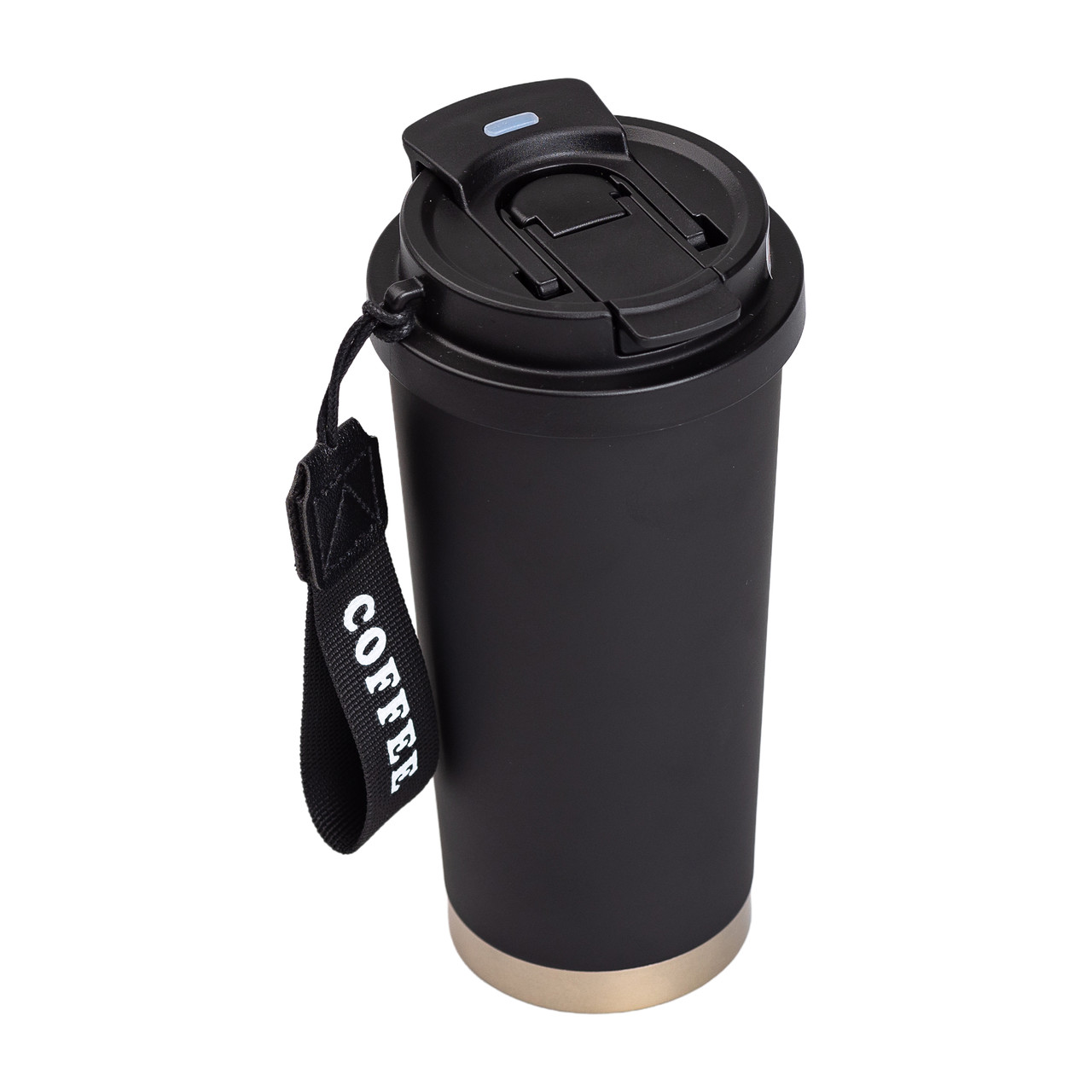 Термочашка Coffee з нержавіючої сталі з ремінцем 500 мл чорна HP-14-17B_HP-14-17B_Milantium_2
