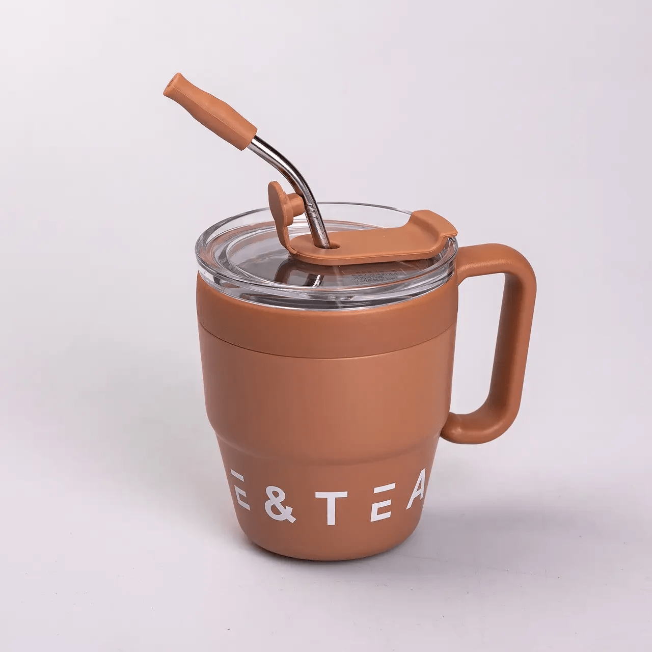 Термочашка Coffee & Tea з трубочкою коричнева_HP-14-23BR_Milantium_1