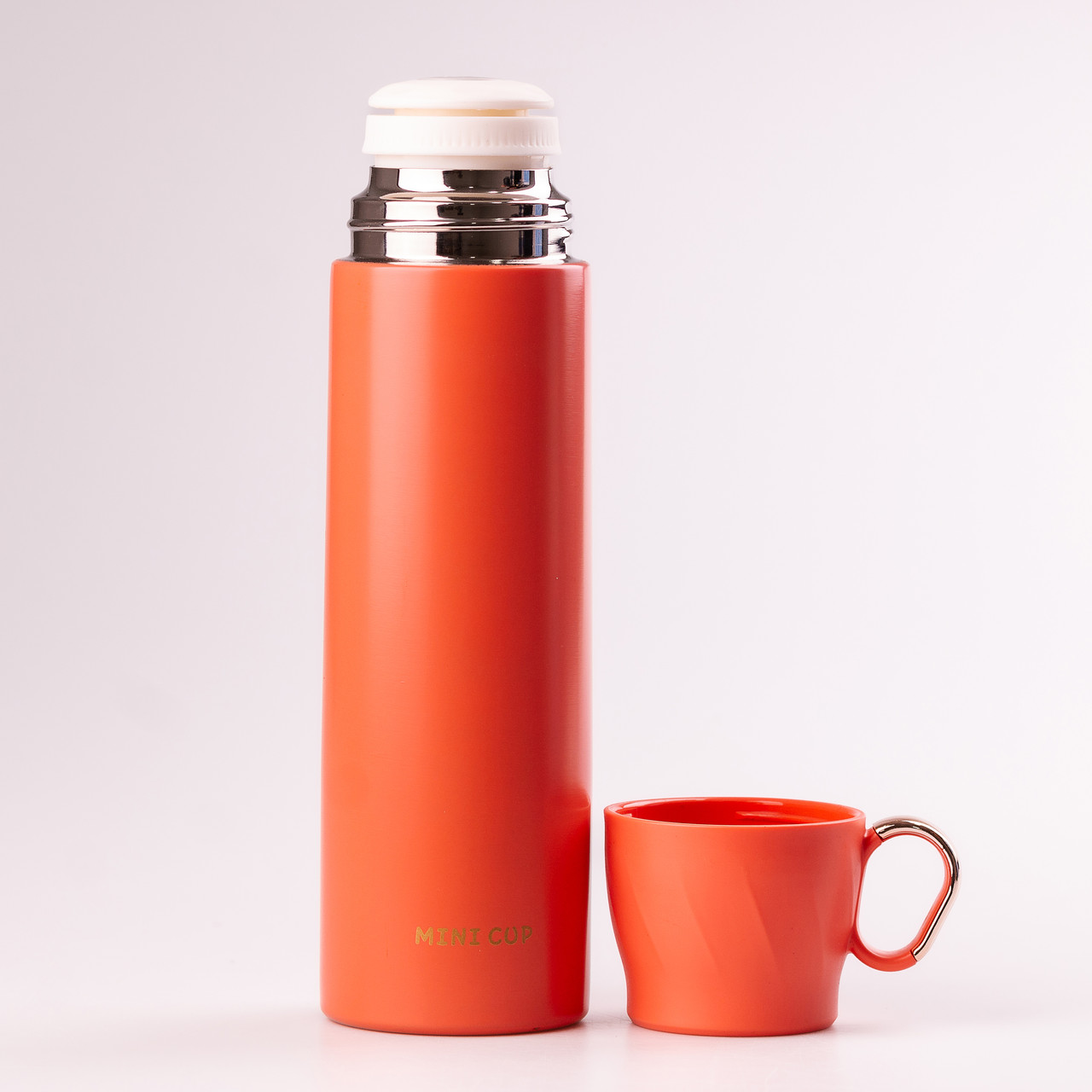 Термос з чашкою та клапаном Mini Cup 500мл з металевою колбою Червоний_HPGM7009R_Milantium_2