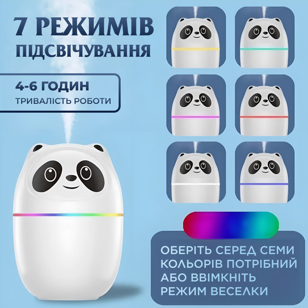 Зволожувач повітря A10 3-in-1 220ml Панда рожевий_HPBH15054P_Milantium_5