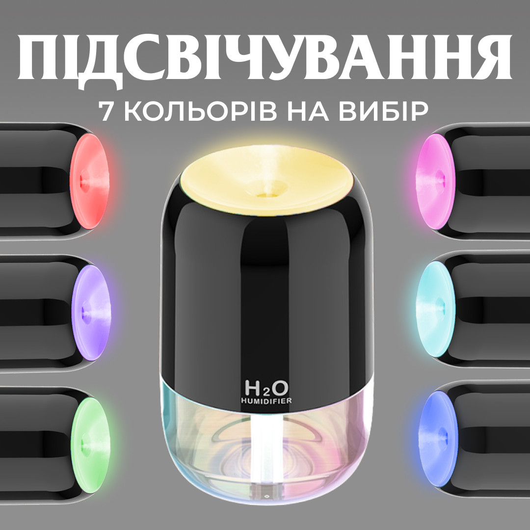 Зволожувач повітря аромадифузор 200 мл Чорний_HPBH16991B_Milantium_7