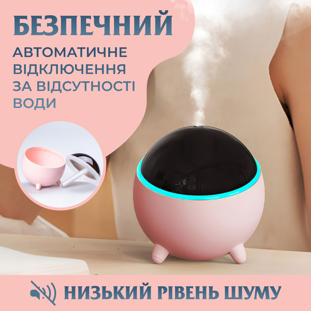 Зволожувач повітря для дому портативний 300 мл Рожевий_HPBH16985P_Milantium_4