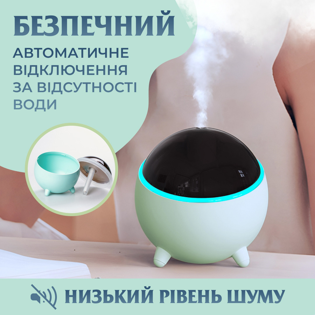 Зволожувач повітря для дому портативний 300 мл Зелений_HPBH16985GR_Milantium_4