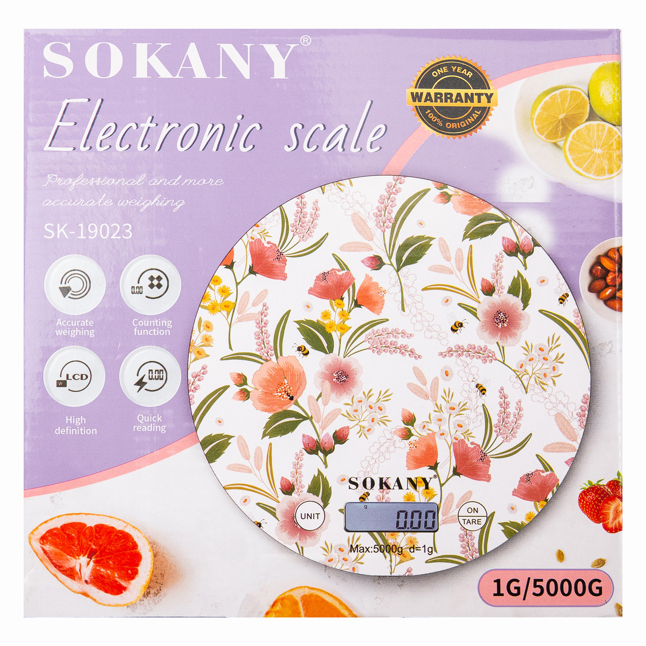 Кухонні ваги Sokany SK-19023ML електронні до 5 кг_SK-19023ML_Milantium_5