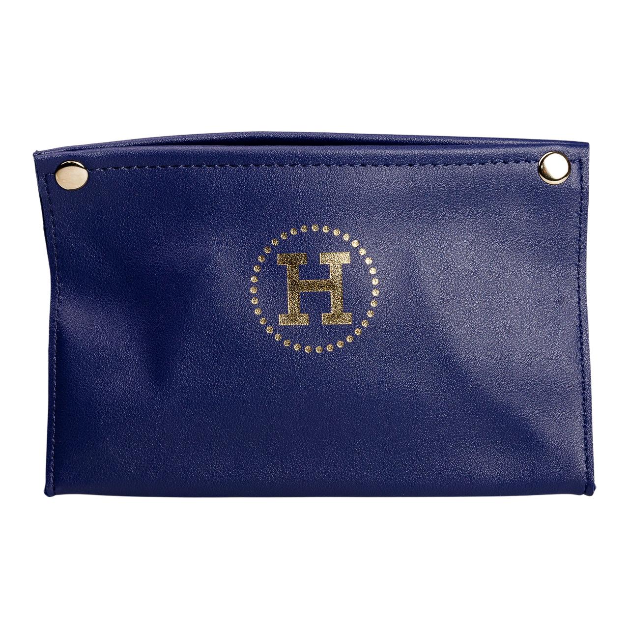 Серветниця з еко шкіри 20×7.5×11.5 см для серветок на кнопках Синій HP-3-213BL_HP-3-213BL_Milantium_2