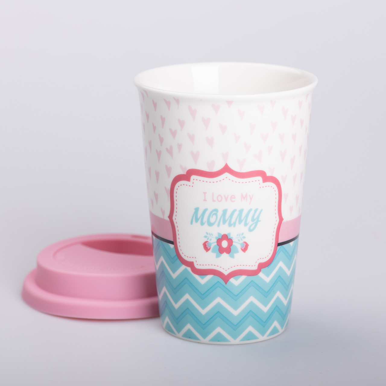 Склянка керамічна 420 (мл) із силіконовою кришкою I love my mommy_RX-N240288LM_Milantium_2