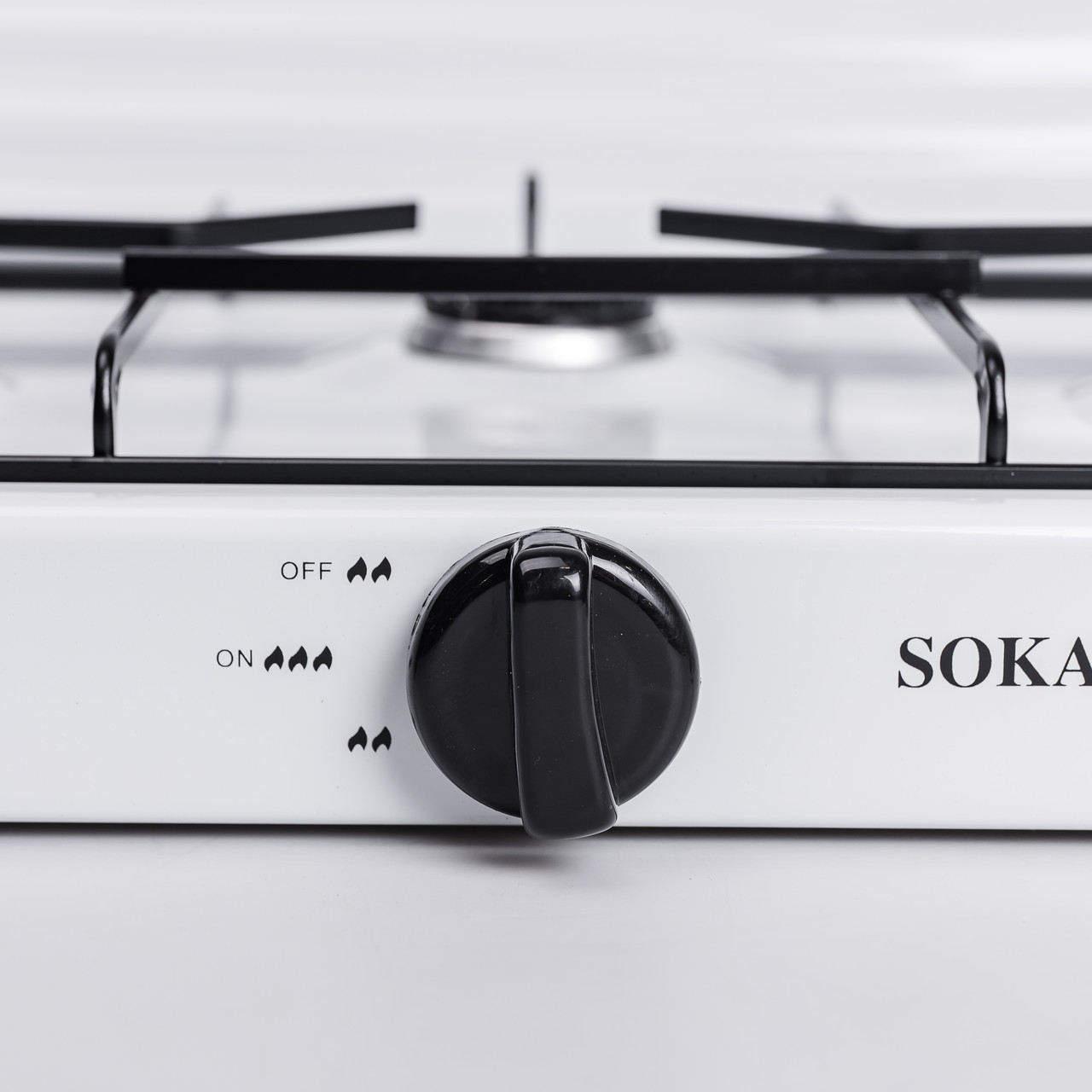 Настільна газова плита на 3 конфорки 5.5 кВт міні газова плита для балонного газу Біла Sokany_SK-6003W_Milantium_7