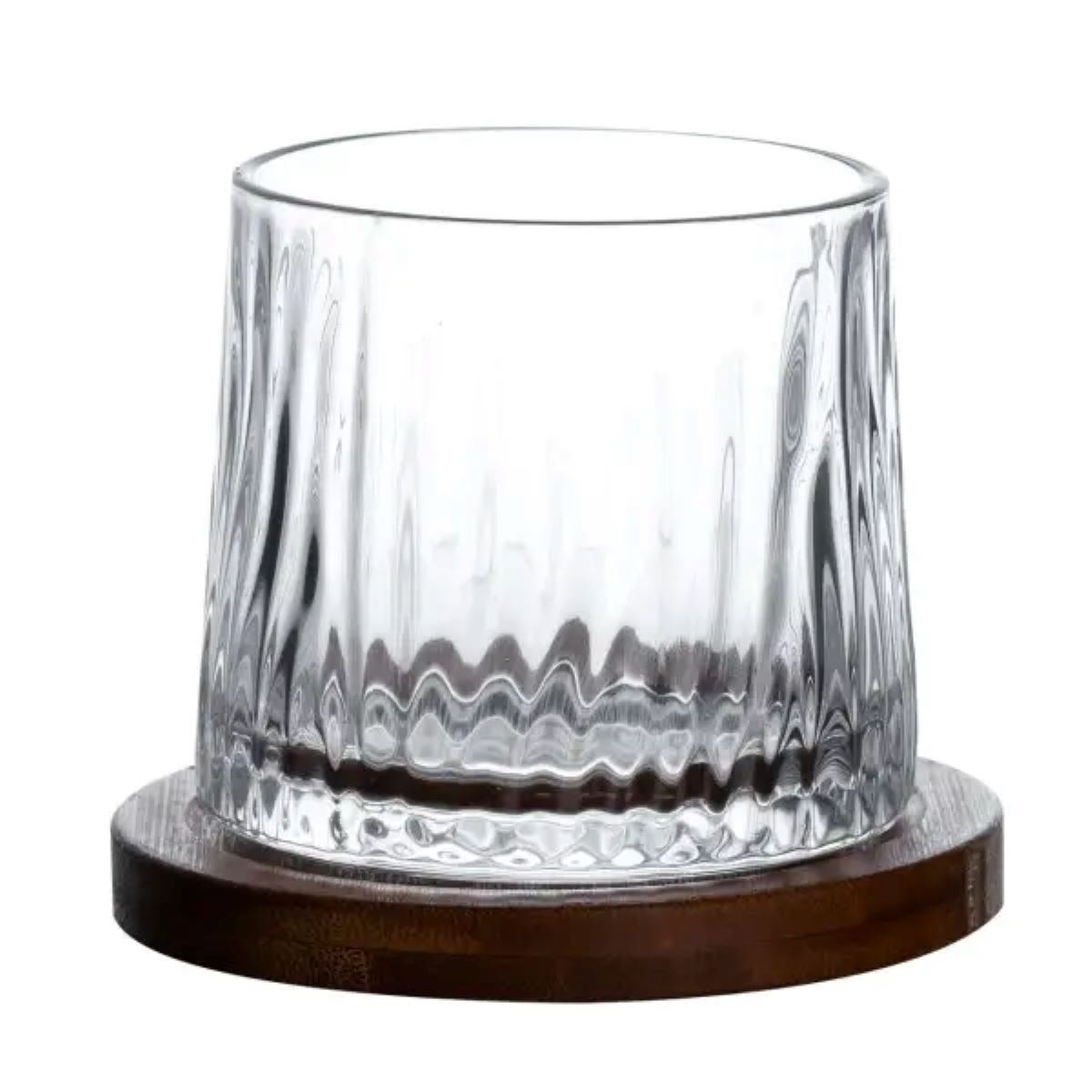 Склянка для віскі Dof 300 мл Jiga Rotating Rocks glass з бамбуковою підставкою HP1601 – купити в Україні недорого
