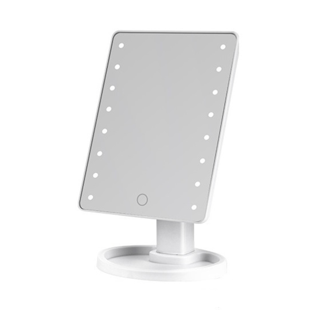 Дзеркало косметичне 21х16 см 16 LED Чорне HP-10-3AW – купити в Україні недорого