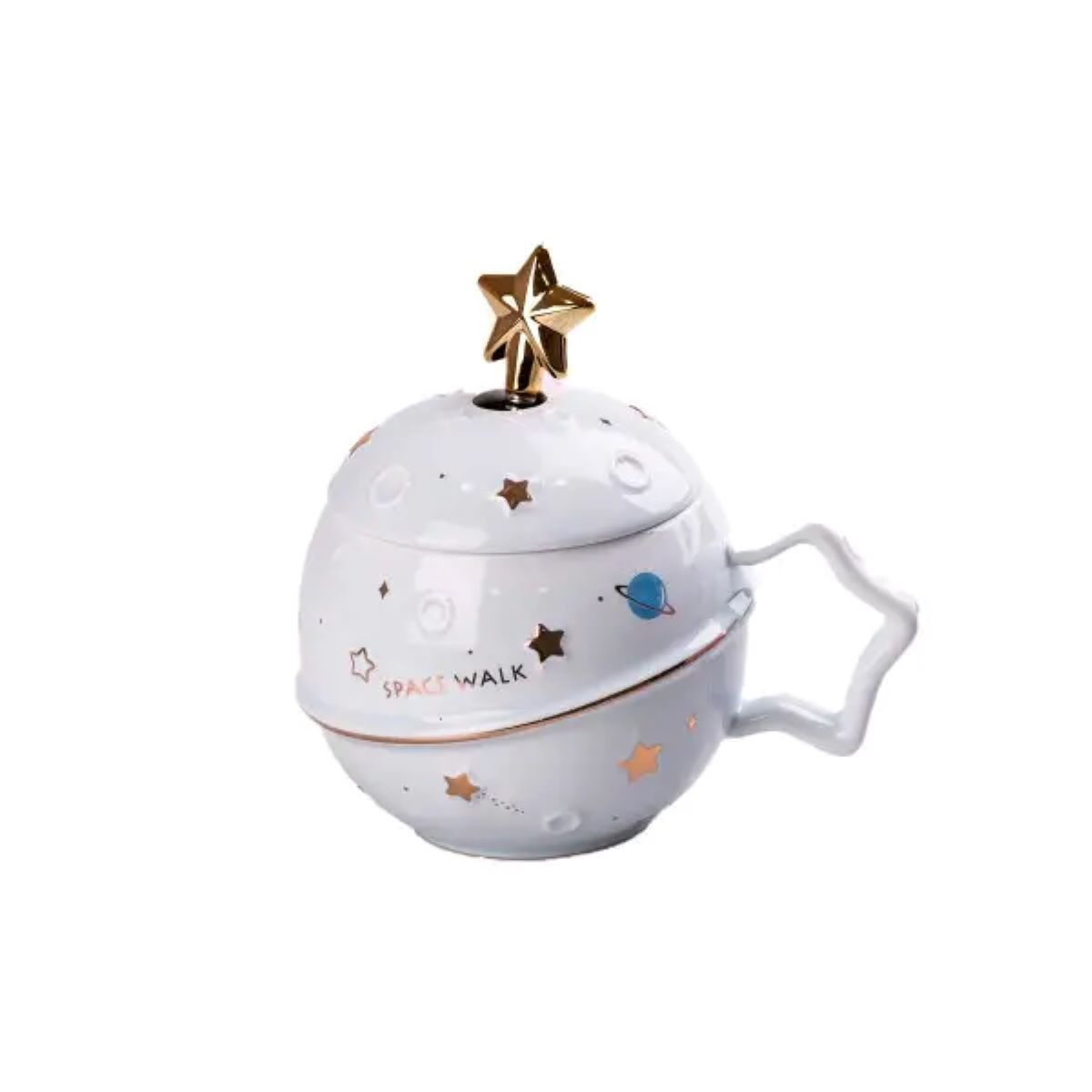 Чашка порцелянова Space Walk 500мл з кришкою і ложкою Блакитний HP8226BL_HP8226BL_Milantium_1