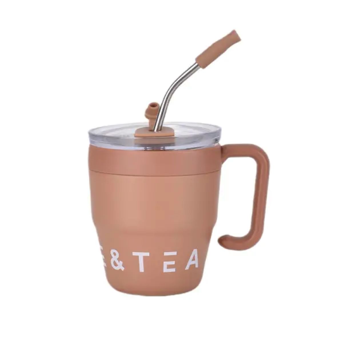 Термочашка Coffee & Tea з трубочкою коричнева HP-14-23BR – купити в Україні недорого