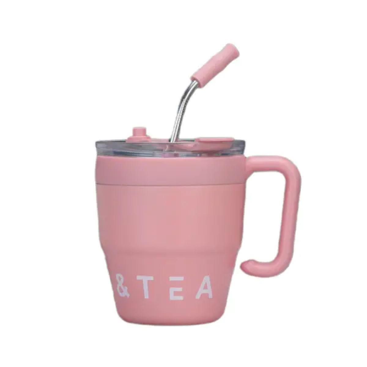 Термочашка Coffee & Tea з трубочкою рожева HP-14-23P – купити в Україні недорого