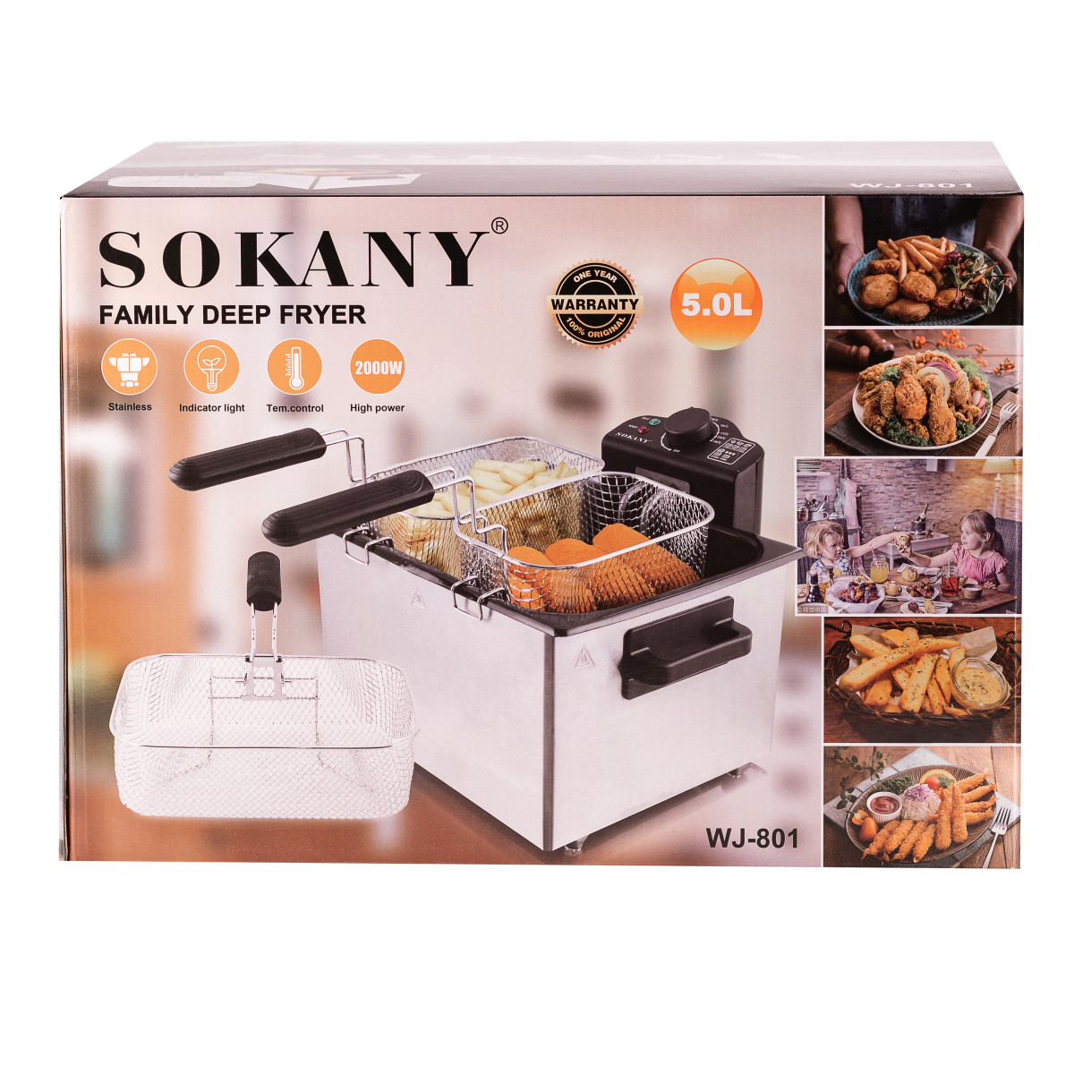 Фритюрниця Sokany WJ801 електрична на 5 літрів