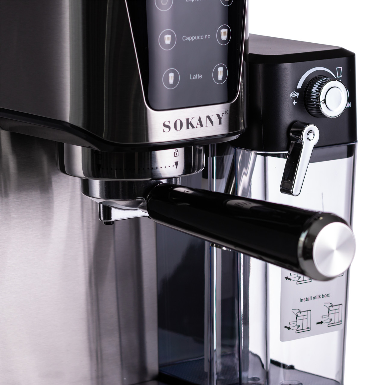 Кавоварка рожкова 3в1 з капучинатором 1350 Вт  бак 1 л Sokany SK-04027_SK-04027_Milantium_6