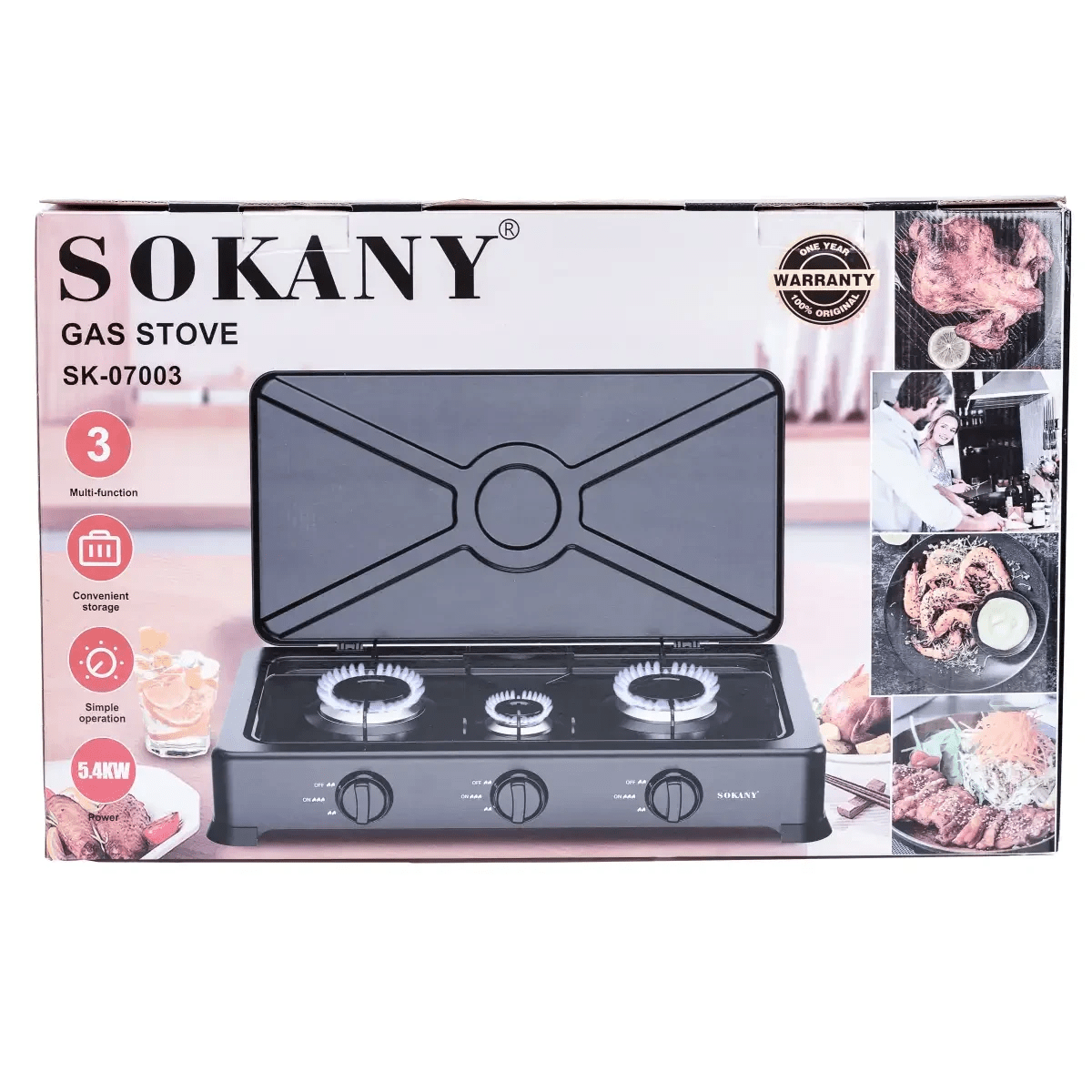 Газова плита настільна на 3 конфорки Sokany під балонний газ Lugi SK-07003_SK-07003_Milantium_7