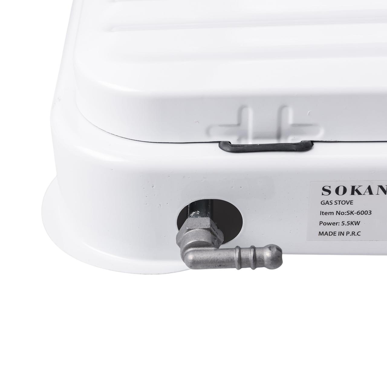 Настільна газова плита на 3 конфорки Sokany 5.5 кВт Біла Lugi SK-6003W_SK-6003W_Milantium_5