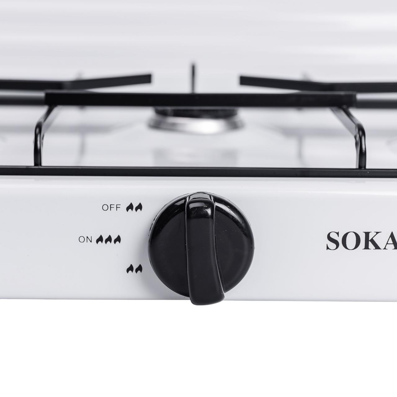 Настільна газова плита на 3 конфорки Sokany 5.5 кВт Біла Lugi SK-6003W_SK-6003W_Milantium_6