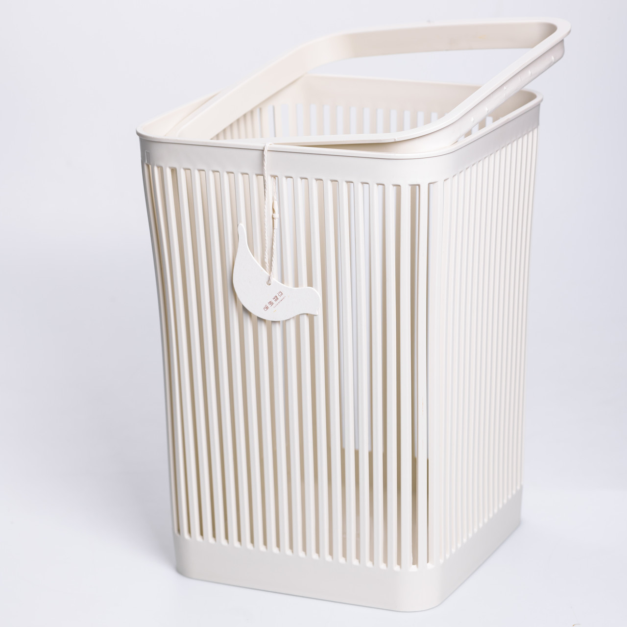 Кошик для сміття пластиковий в офіс для паперу 22×22×30 (см) кошик під сміття 8 (л) відро для сміття Бежевий HP-45-9BE_HP-45-9BE_Milantium_3