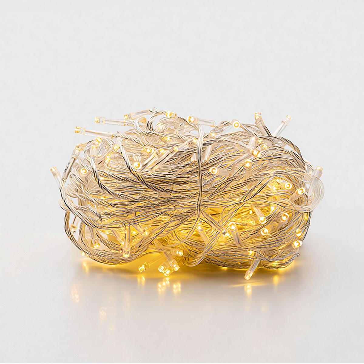 Новорічна гірлянда кімнатна нитка 22 м 220 LED білий провід Жовтий W220LED22MWY – купити в Україні недорого