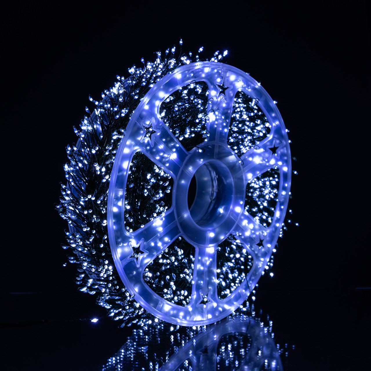 Новорічна гірлянда кімнатна роса Хвойна лапа 50 м 1500 LED зелений провід Біле сяйво D1500L50MGW_D1500L50MGW_Milantium_6