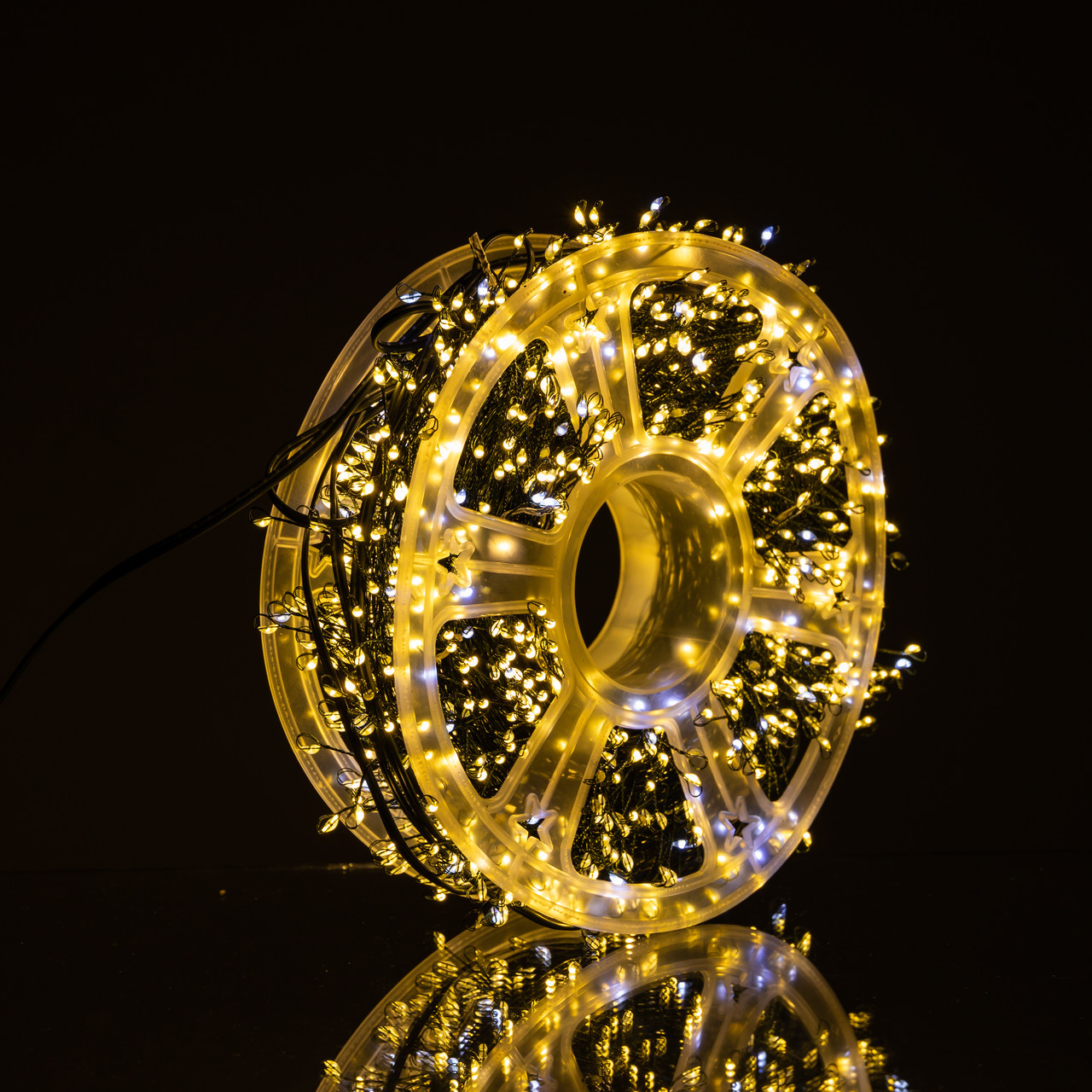 Новорічна гірлянда кімнатна роса Хвойна лапа 50 м 1500 LED зелений провід Жовте сяйво D1500L50MGY_D1500L50MGY_Milantium_3