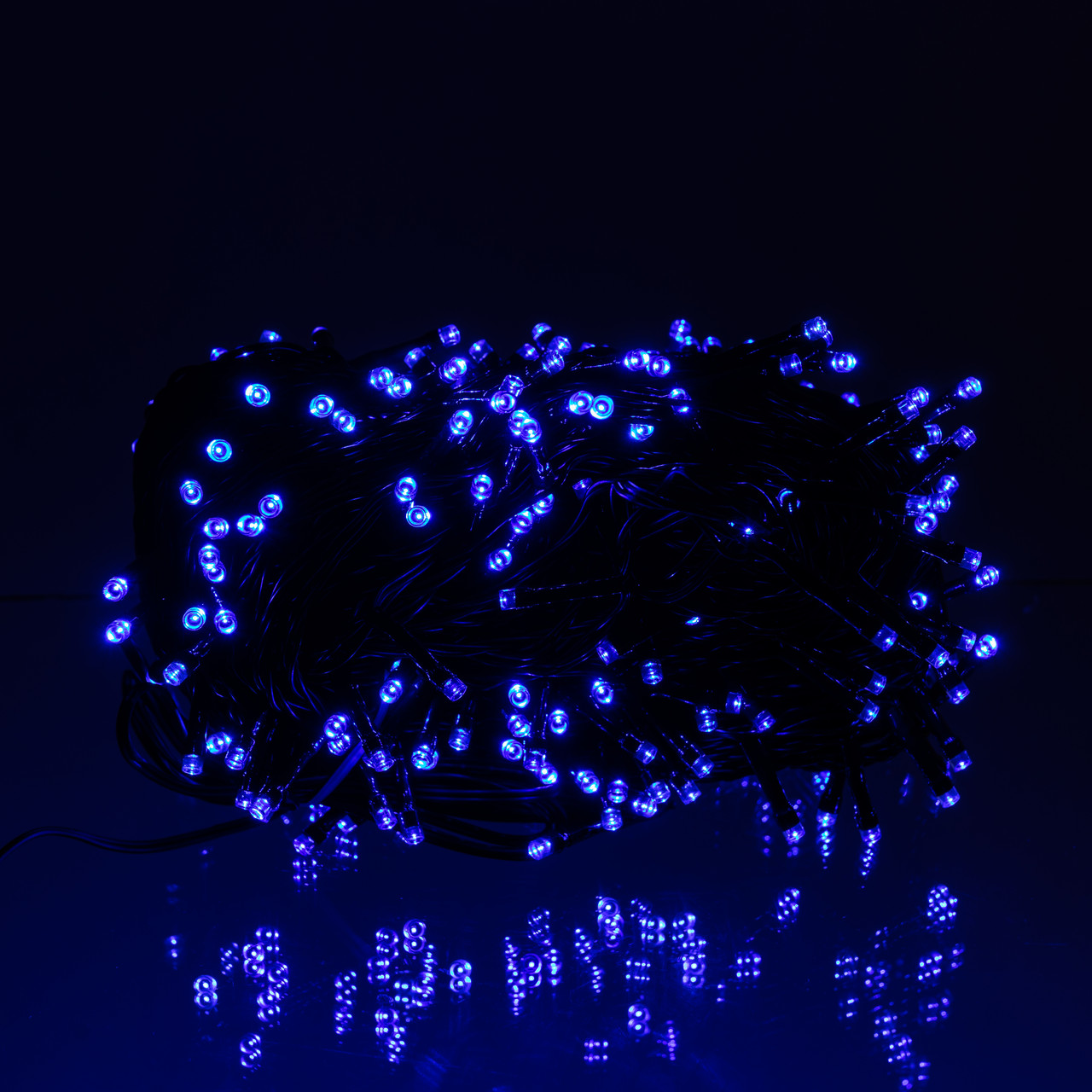 Новорічна гірлянда вулична 100 м 1000 LED із сонячною батареєю 8 режимів роботи чорний провід Синій SB1000L100MBBL – купити в Україні недорого