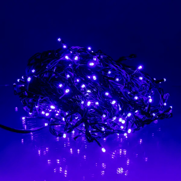 Вулична гірлянда бахрома 12 м 200 led чорний провід Синій 12MBBL_12MBBL_Milantium_3