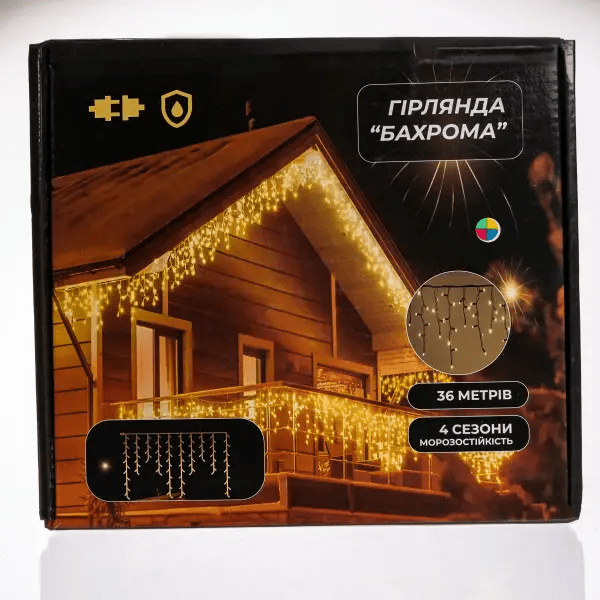Вулична гірлянда Бахрома 36 м 600 LED білий провід Мультиколор 36MWML_36MWML_Milantium_6