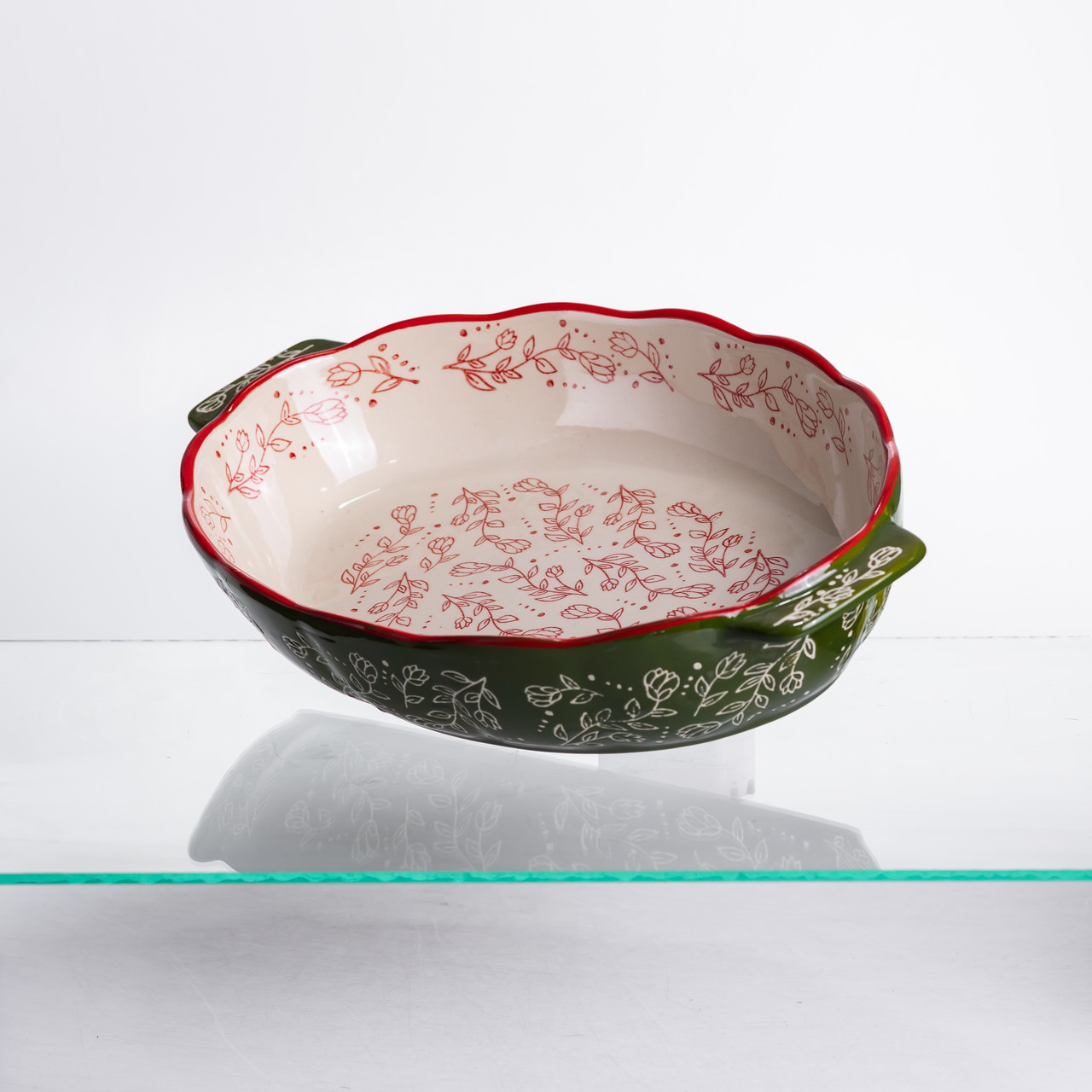 Форма для запікання Vintage 35×22×5 (см) овальна з ручками Зелена HM05-03_HM05-03_Milantium_5
