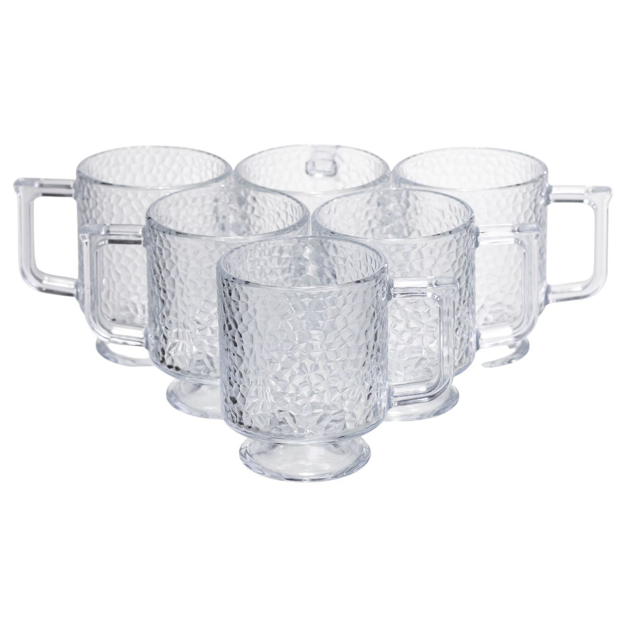 Набір чашок 6 шт для чаю та кави Goblet по 300 (мл) кружки скляні HP-19-L8 – купити в Україні недорого