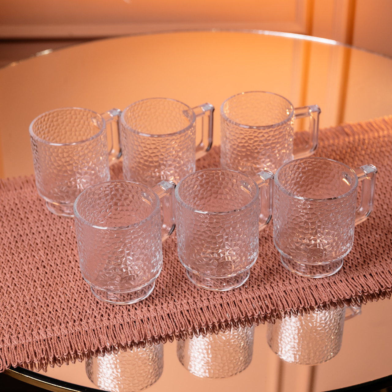 Набір чашок 6 шт для чаю та кави Goblet по 300 (мл) кружки скляні HP-19-L8_HP-19-L8_Milantium_3