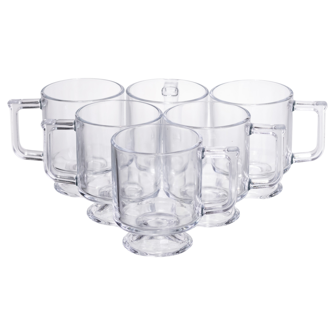 Набір чашок 6 шт для чаю та кави Goblet по 300 (мл) кружки скляні Прозорий HP-19-L6 – купити в Україні недорого
