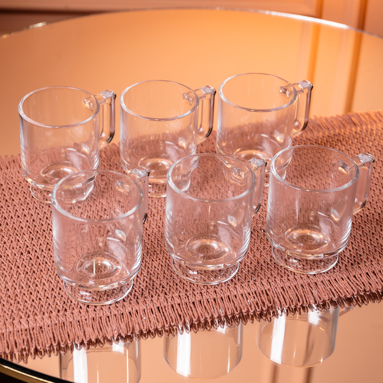 Набір чашок 6 шт для чаю та кави Goblet по 300 (мл) кружки скляні Прозорий HP-19-L6_HP-19-L6_Milantium_3