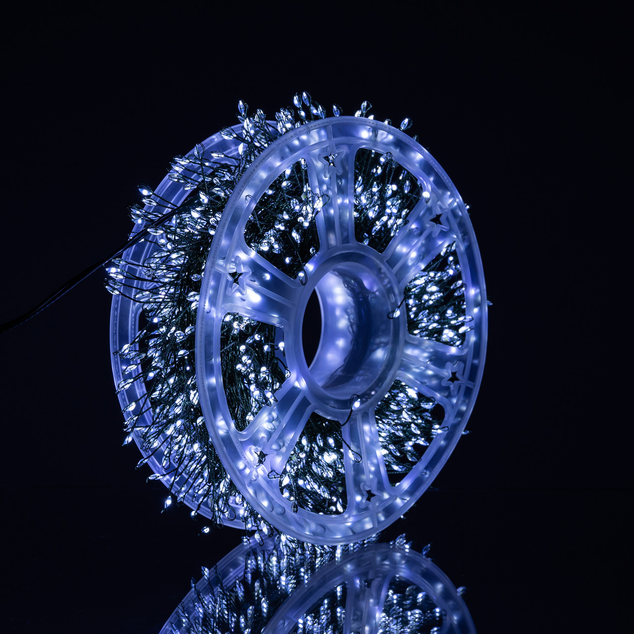 Новорічна гірлянда кімнатна роса 100 м 3000 LED Хвойна лапа зелений провід Біле сяйво D3000L100MGW_D3000L100MGW_Milantium_4
