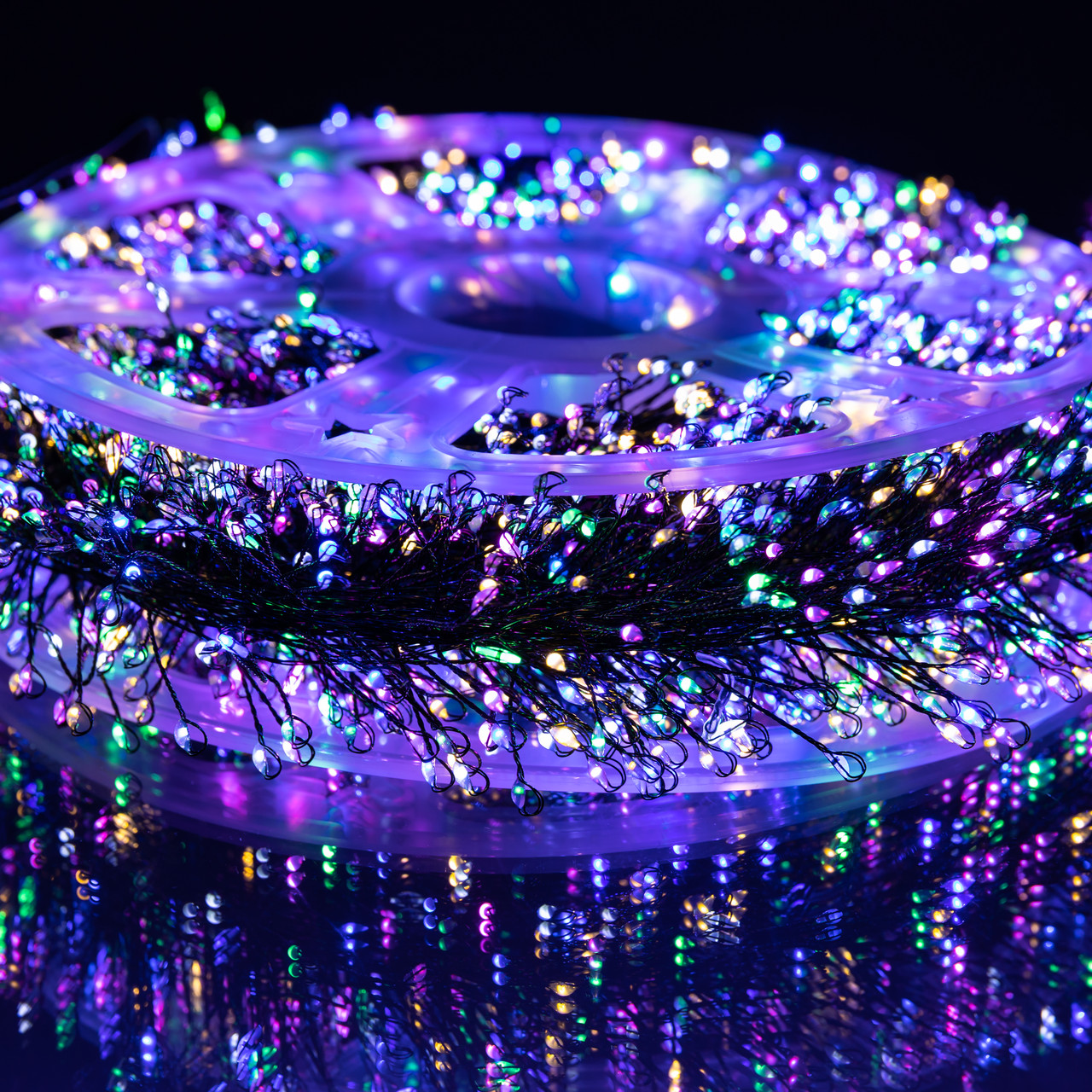 Новорічна гірлянда кімнатна роса 100 м 3000 LED Хвойна лапа зелений провід Мультиколор D3000L100MGML_D3000L100MGML_Milantium_3