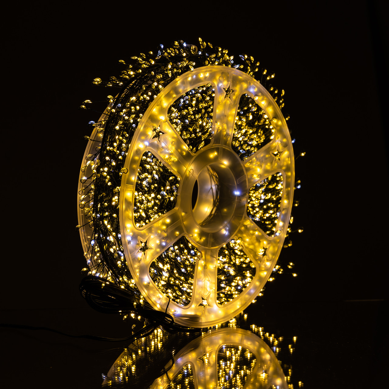 Новорічна гірлянда кімнатна роса 100 м 3000 LED Хвойна лапа зелений провід Жовте сяйво D3000L100MGY_D3000L100MGY_Milantium_3