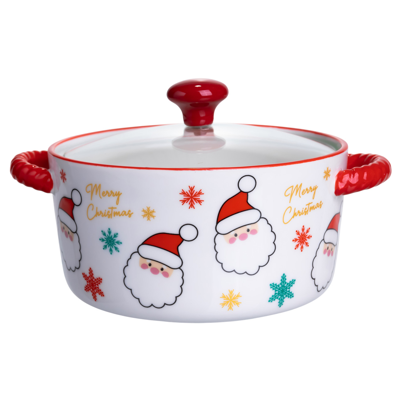 Супниця порцелянова Santa новорічна  800 (мл) з кришкою Yiwu FM-CS-9A – купити в Україні недорого